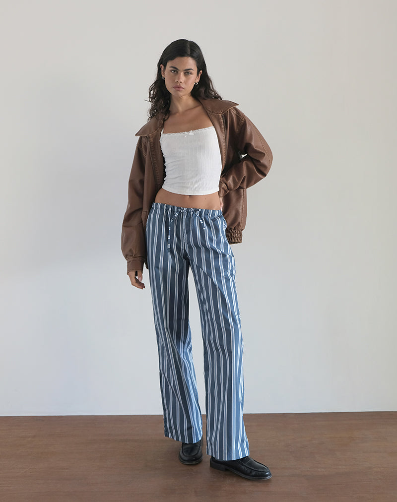 imagen de Lirura Trouser en Popplin Formal Stripe Navy