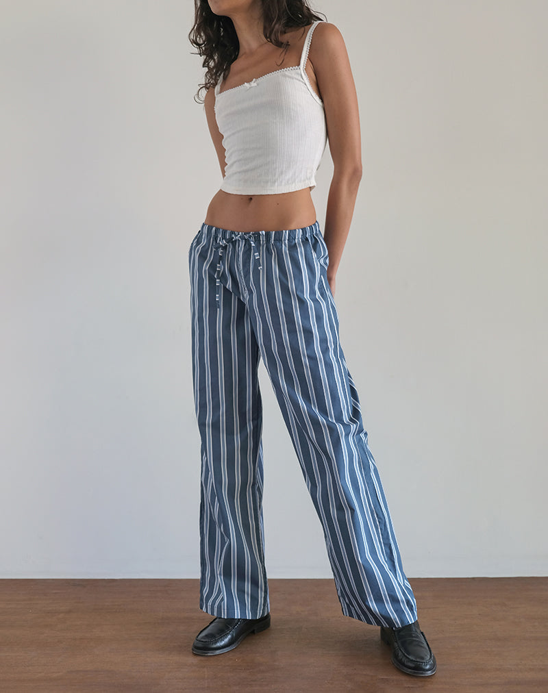 imagen de Lirura Trouser en Popplin Formal Stripe Navy