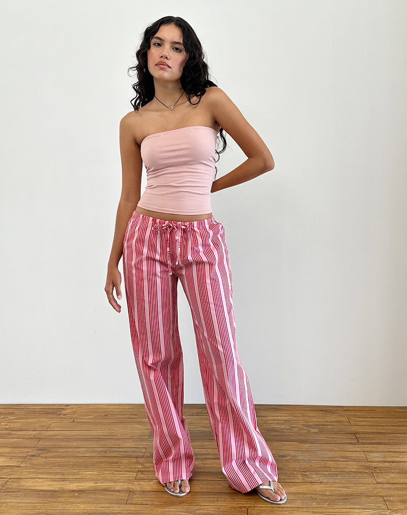 Pantalón Lirura a rayas verticales rojas