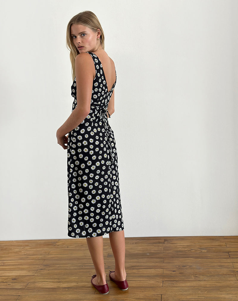 Imagen del vestido Lisheva Midi Dress in Grunge Daisy Negro
