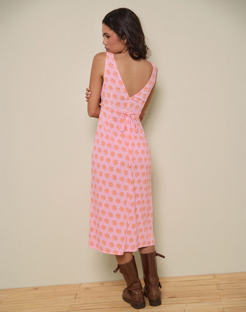Imagen del vestido Lisheva Midi en rosa flor teja