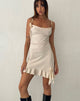 Imagen del minivestido Litera Ruffle Rosette en color crema