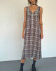 Imagen de Liva Midi Dress in Multi Check Marrón