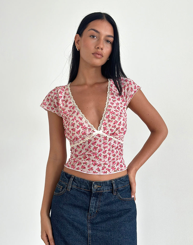 Top Livi en Gardenia Romantic con ribete de encaje