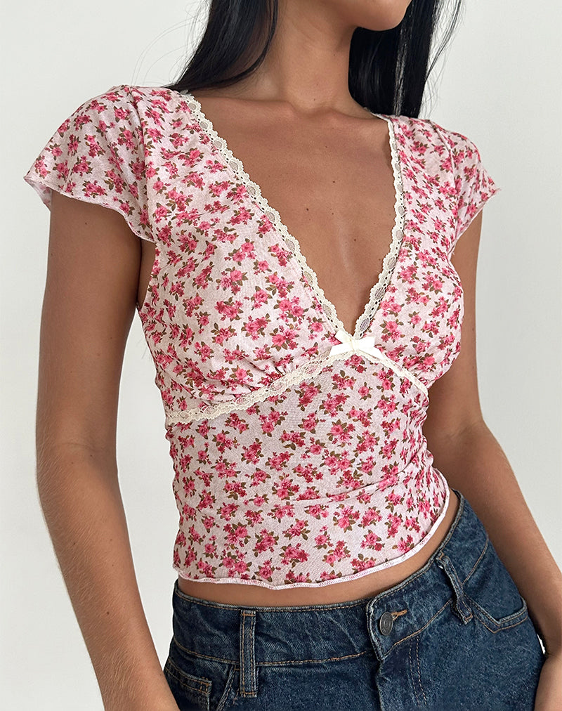 Top Livi en Gardenia Romantic con ribete de encaje