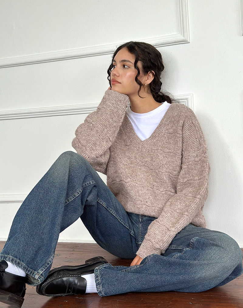 Jersey Loka Oversized en color almendra