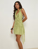 Imagen de Lorena Minivestido de gasa a rayas verde