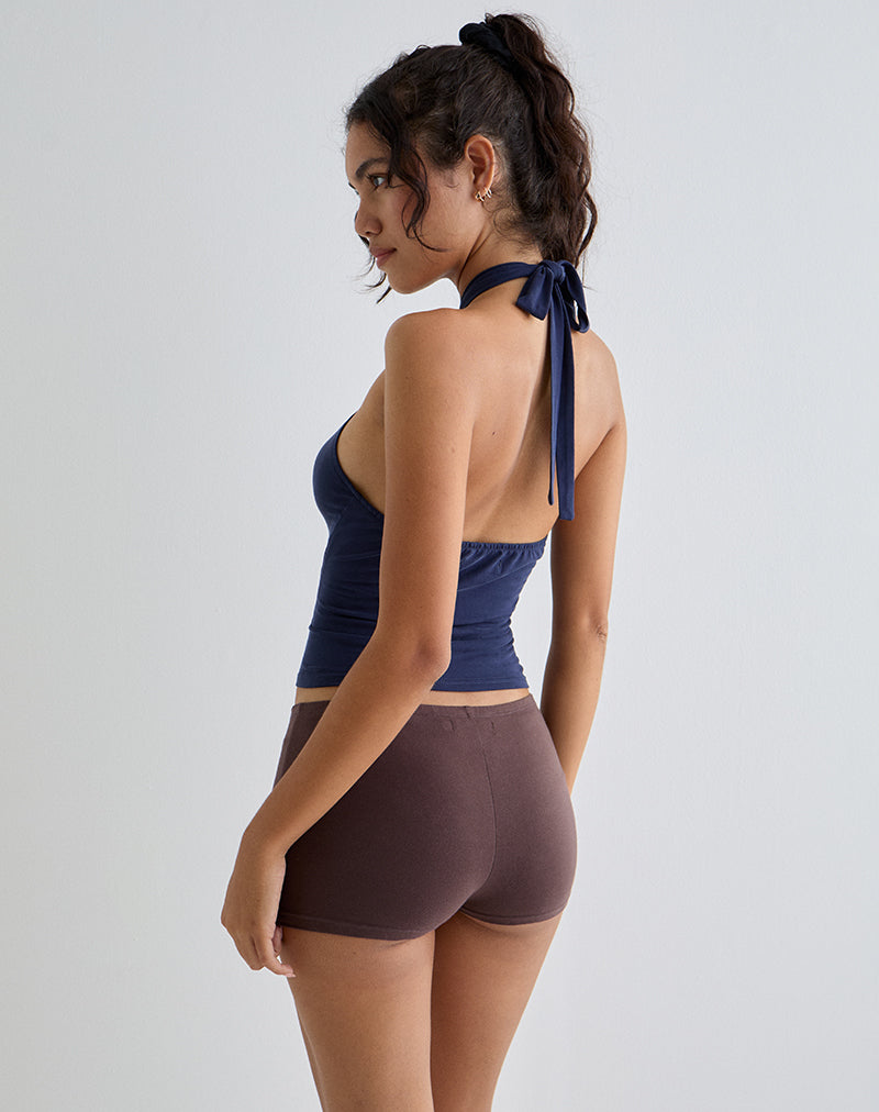 Imagen de Lorie Top sin mangas en Cupro Azul marino