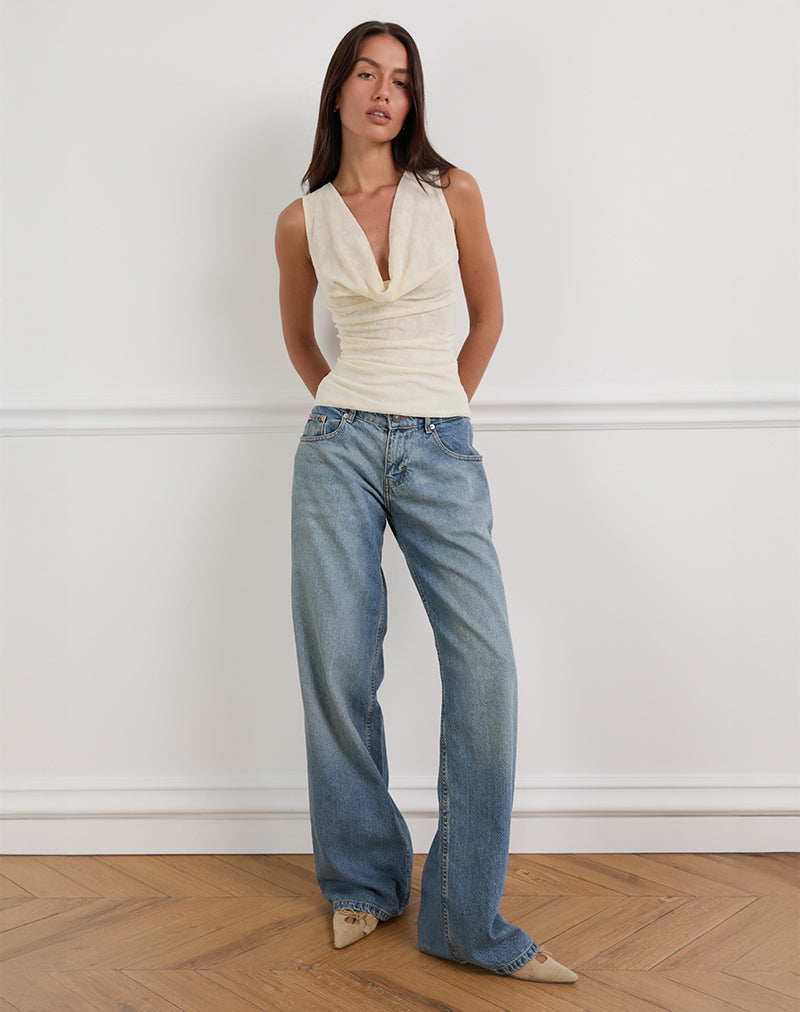 Imagen de Losa Cuello redondo Floral Crema