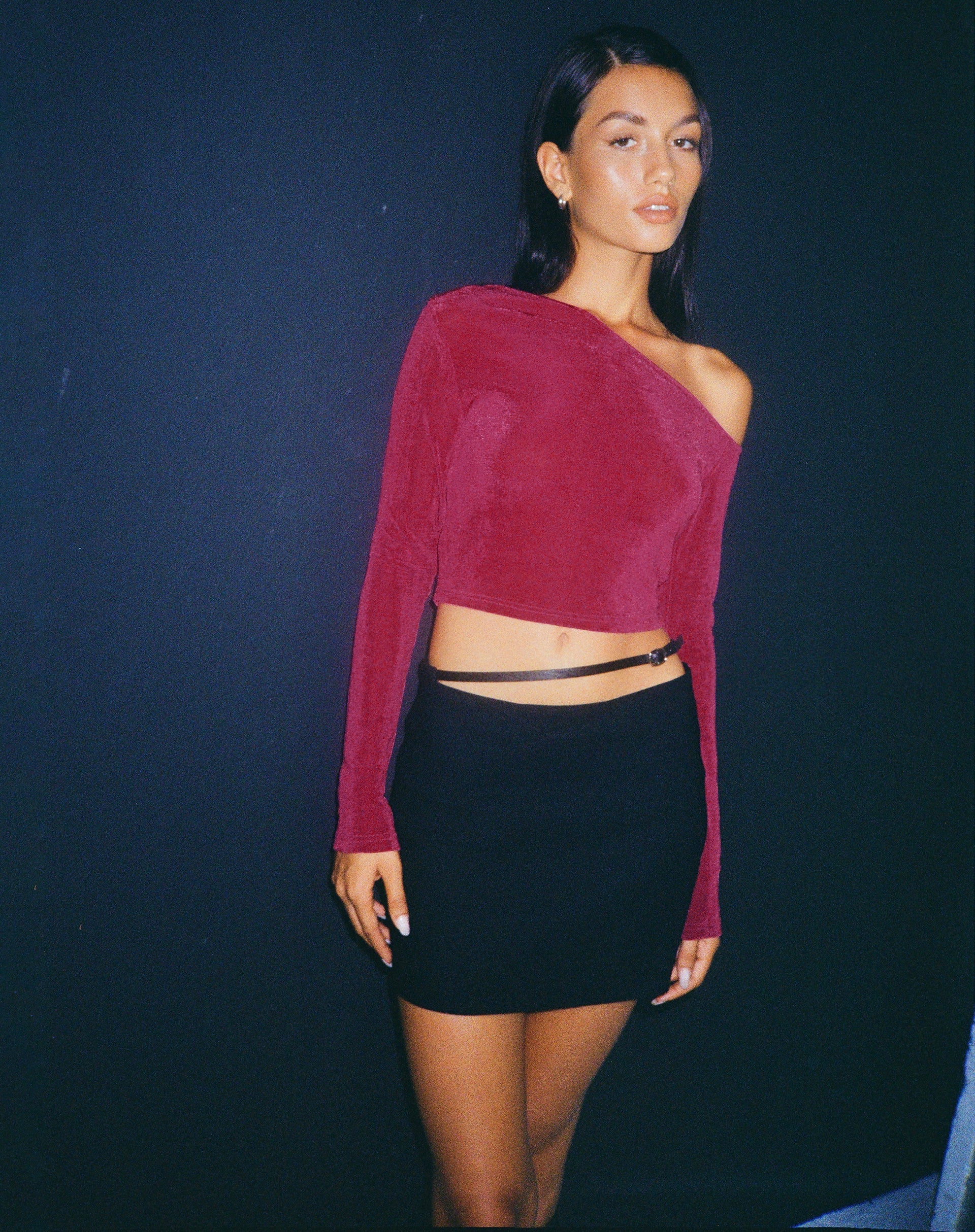 imagen de Lousa Long Sleeve Crop Top en Magenta Purple