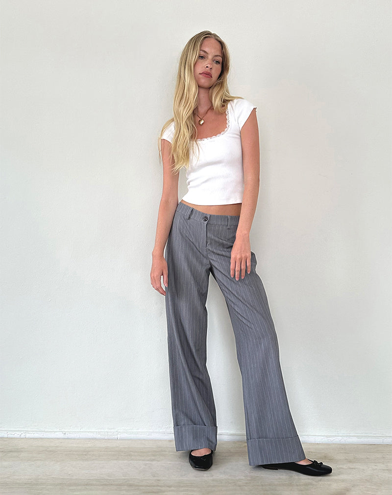 Pantalón Abba de raya diplomática gris