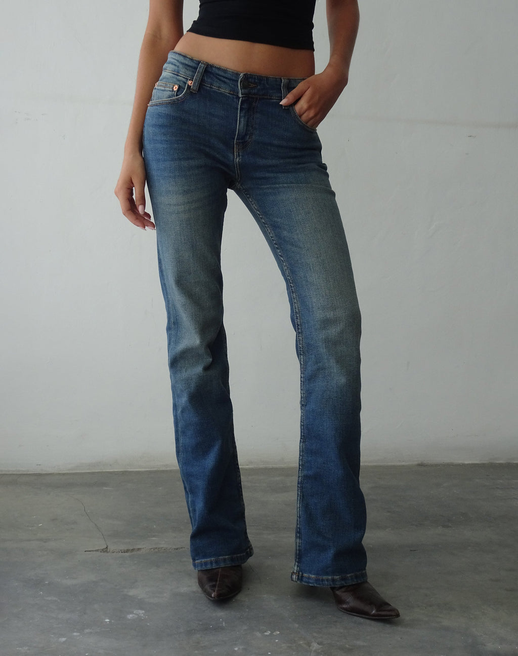 Vaqueros Low Rise Bootleg en azul Mid Vintage