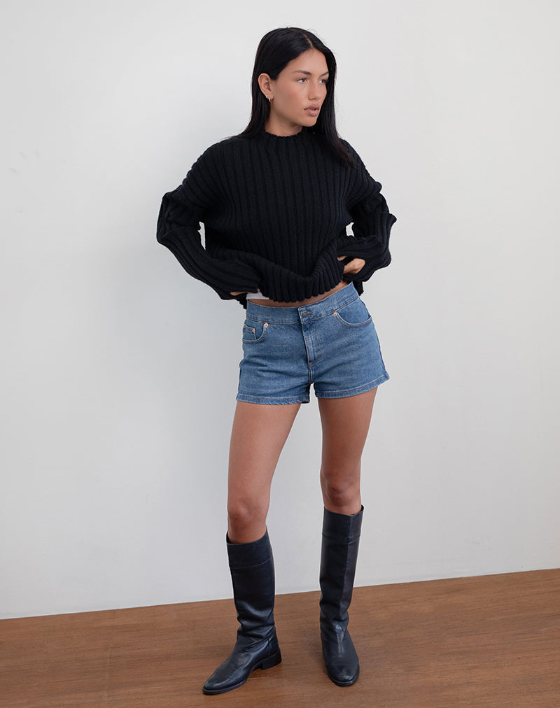 Imagen de Low Rise Denim Hot Pants in Bay Blue