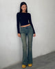 Imagen de Low Rise Flared Jeans in Green Wash