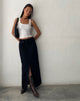 imagen de Low Rise Denim Maxi Skirt in Rinse Black