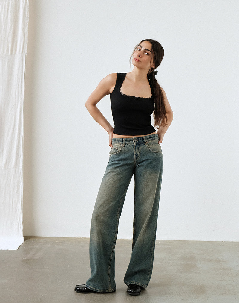 Imagen de Low Rise Parallel Jeans in Brown Blue Acid