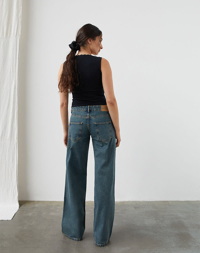 Imagen de Low Rise Parallel Jeans in Brown Blue Acid