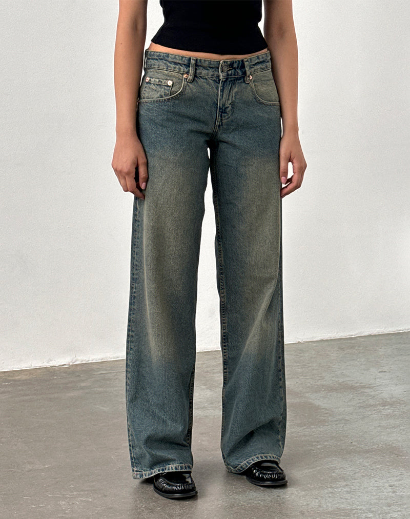 Low Rise Parallel Jeans en marrón azul ácido
