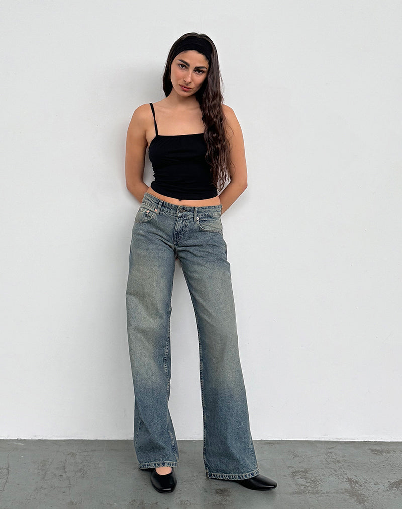 Imagen de Low Rise Parallel Jeans in Extreme Blue Green