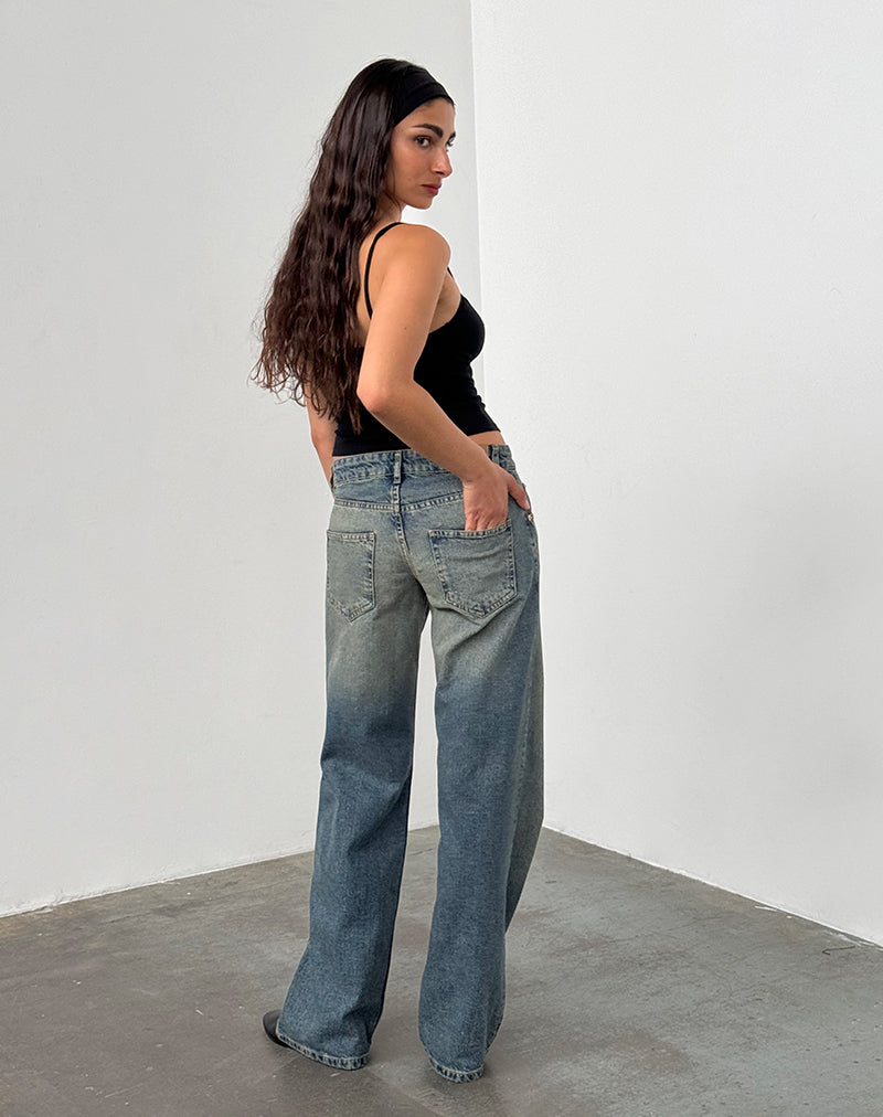 Imagen de Low Rise Parallel Jeans in Extreme Blue Green