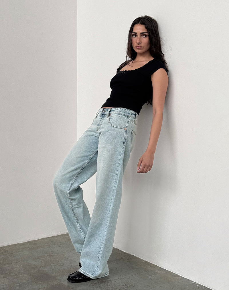 Imagen de Low Rise Parallel Jeans In Extreme Light Wash Blue