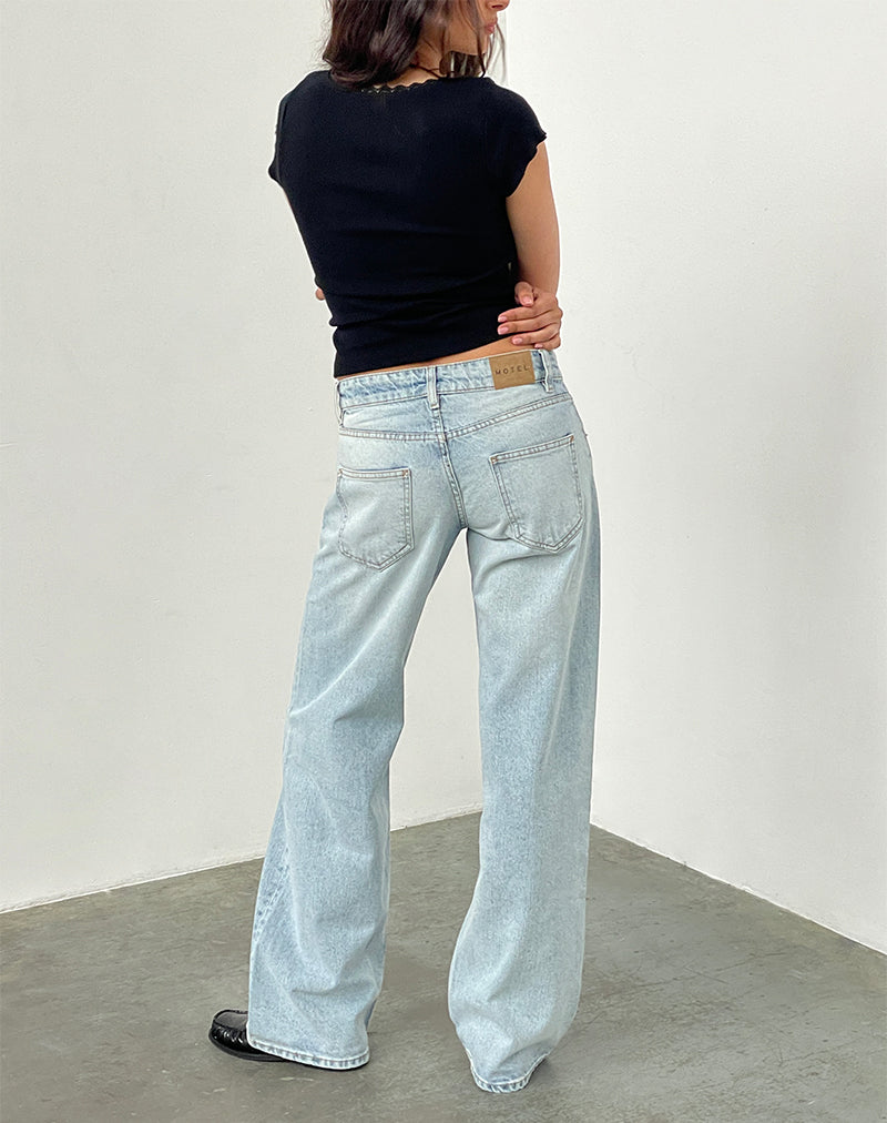 Imagen de Low Rise Parallel Jeans In Extreme Light Wash Blue