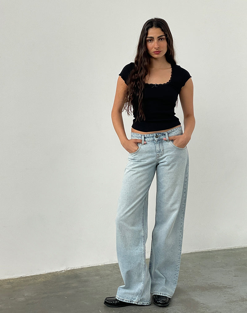 Imagen de Low Rise Parallel Jeans In Extreme Light Wash Blue