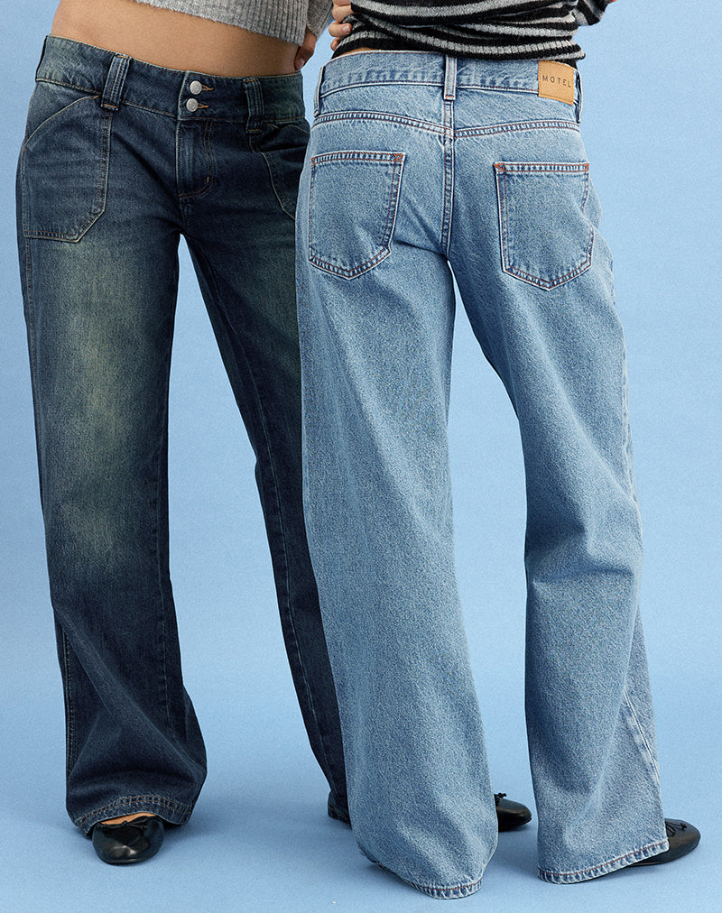 Imagen de Low Rise Parallel Jeans in Blue Stone