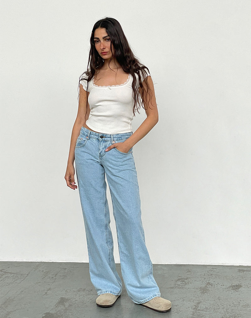 Imagen de Low Rise Parallel Jeans in Light Wash Blue