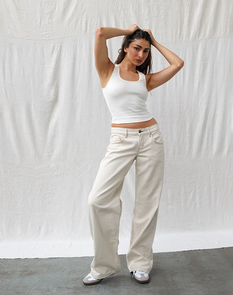 Imagen de Low Rise Parallel Jeans en Off White