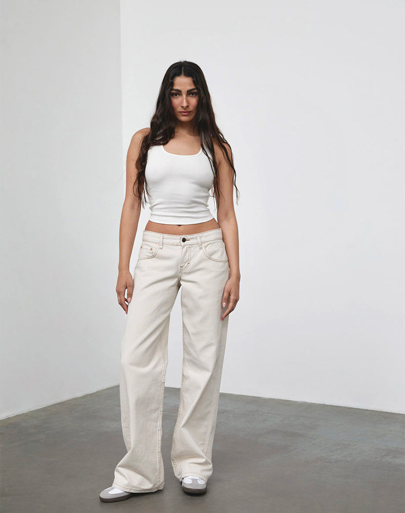 Imagen de Low Rise Parallel Jeans en Off White