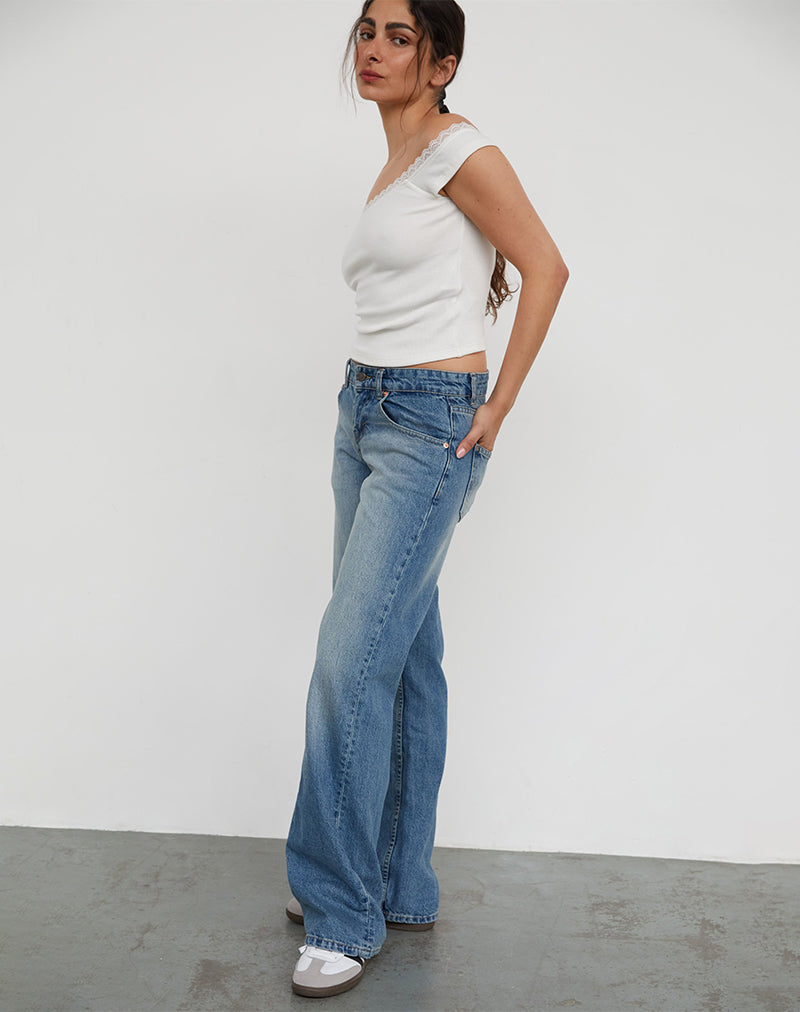 Imagen de Low Rise Parallel Jeans en Powder Blue