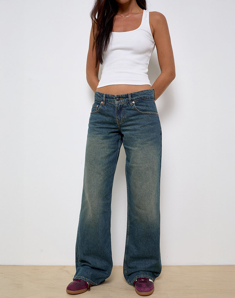 Imagen de Low Rise Parallel Jeans en Vintage Green Used