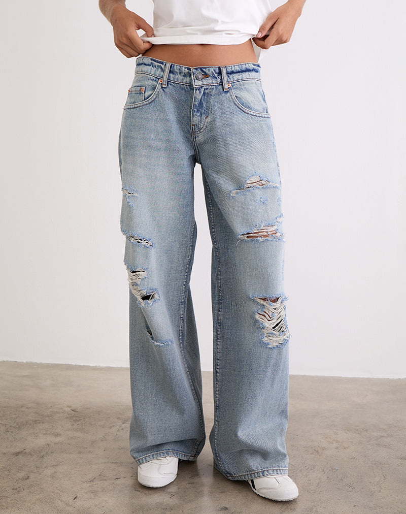 Imagen de Low Rise Roomy Jeans in Extreme Rip Vintage Blue
