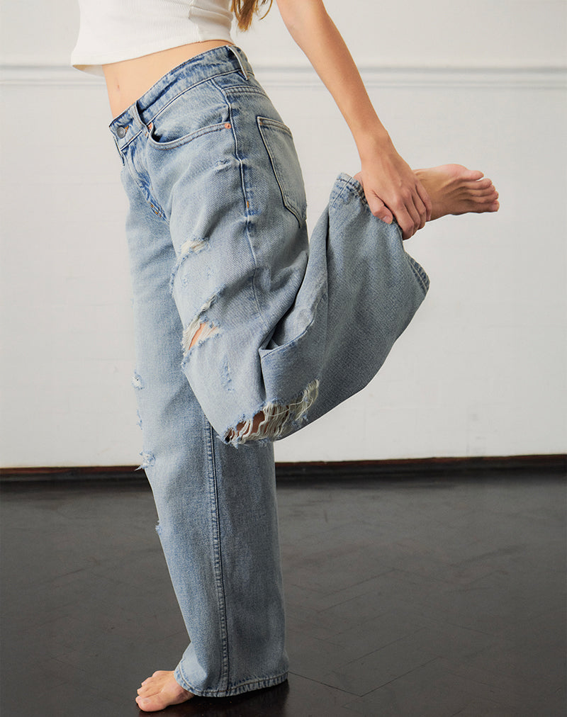 Imagen de Low Rise Roomy Jeans in Extreme Rip Vintage Blue