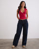 Imagen de Low Rise Roomy Jeans in Indigo with Red Stitch