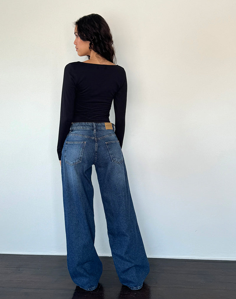 Imagen de Roomy Extra Wide Low Rise Jean en College Blue
