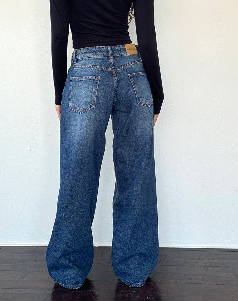 Imagen de Roomy Extra Wide Low Rise Jean en College Blue