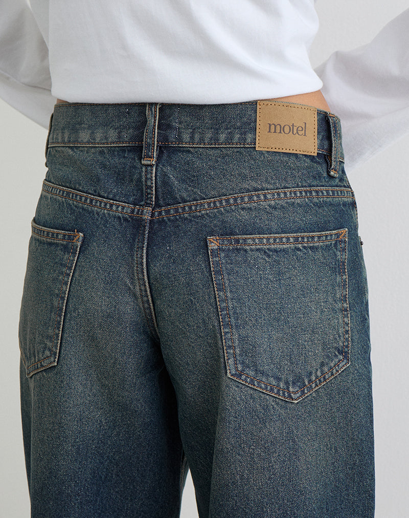 Imagen de vaqueros amplios de talle bajo en verde sucio