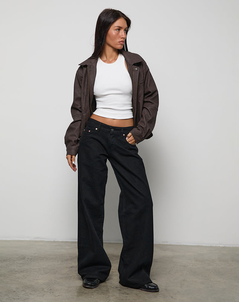 Imagen de Low Rise Roomy Jeans in Rinse Negro