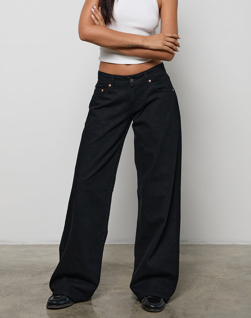 Imagen de Low Rise Roomy Jeans in Rinse Negro
