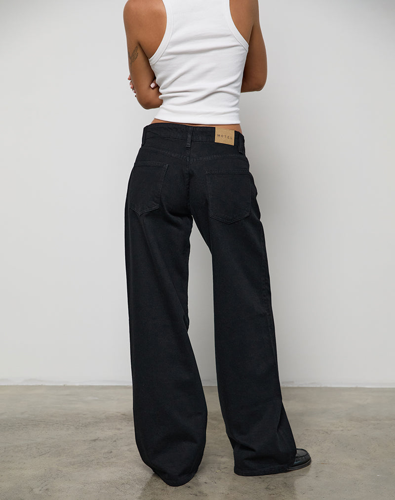 Imagen de Low Rise Roomy Jeans in Rinse Negro