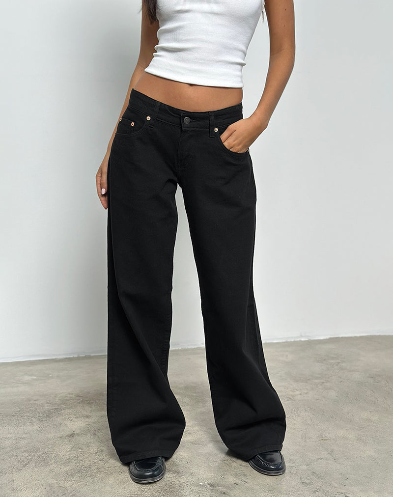 Imagen de Low Rise Roomy Jeans in Rinse Negro