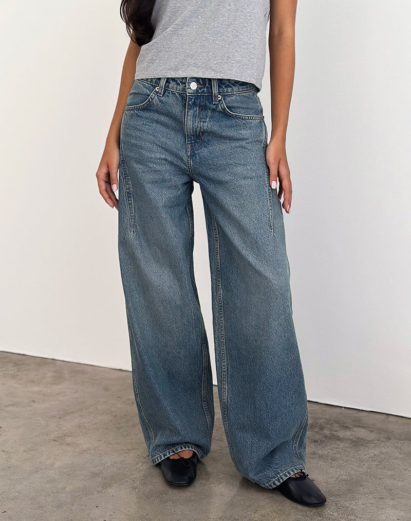 Imagen de Low Slung Roomy Jeans en Vintage Blue Green