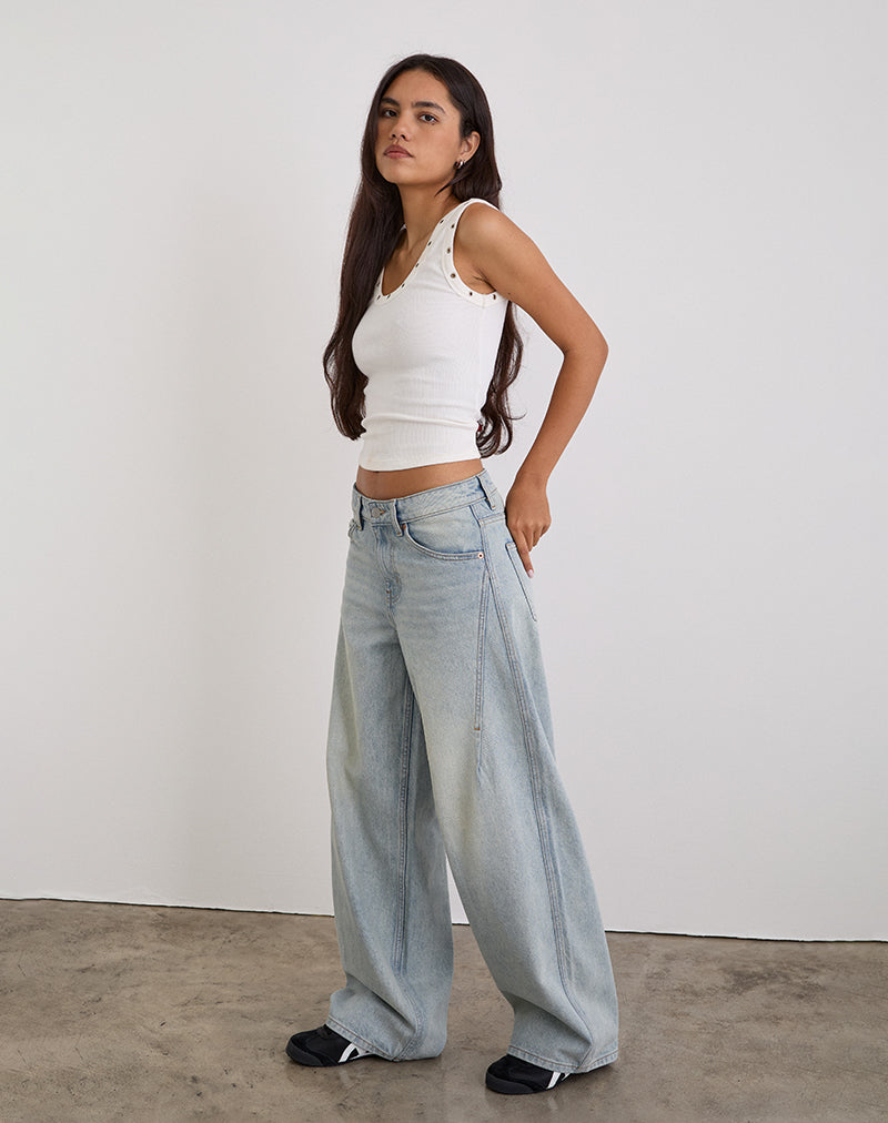 Imagen de Low Slung Roomy Jeans en Breeze Blue Wash