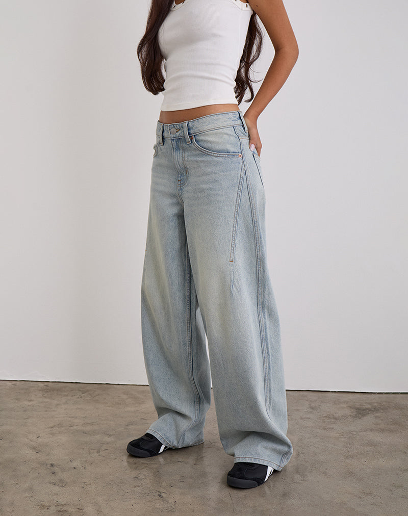 Imagen de Low Slung Roomy Jeans en Breeze Blue Wash
