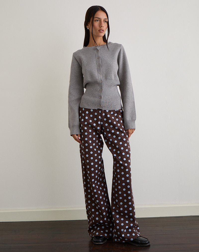 Image of Low Rise Roomy Trouser in Mono Polka Brown
