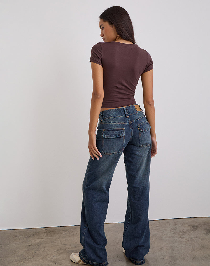 Imagen de Low Rise Relaxed Cargo Jeans en Mid Blue Tint