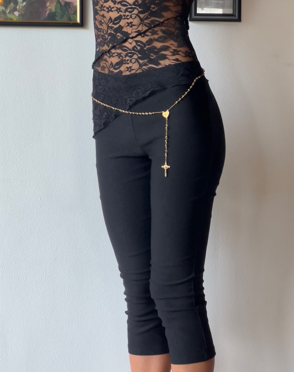 Asla Cropped Capri Trouser de sastrería elástica Negro