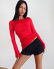 imagen de Lucca Top de manga larga en Slinky Lace Rojo